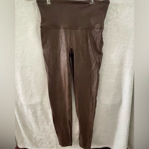 Spanx Faux Leather Brown leggings Size L